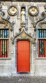 Closed door of building