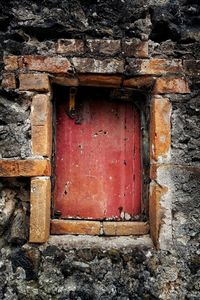 Closed door of old building