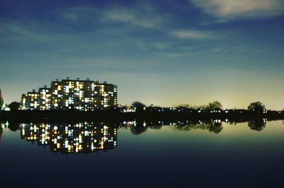 Illuminated city at night