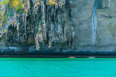 Scenic view of rocks in sea