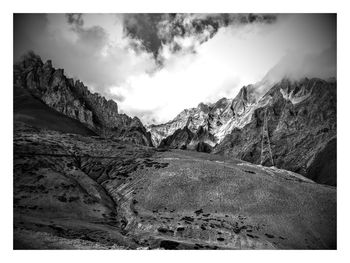 Panoramic view of mountains against sky