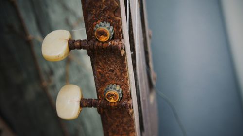 Close-up of rusty metal door