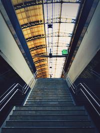 Low angle view of escalator