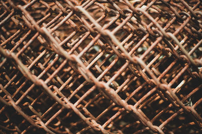 Full frame shot of rusty metal grate