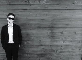 Woman standing in the dark