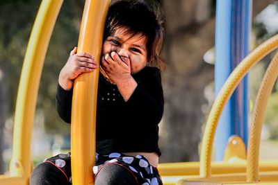 Close-up of child at the playground