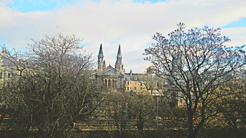 Low angle view of birds against sky