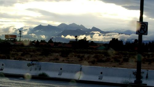 View of mountain against cloudy sky