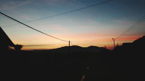 Silhouette landscape at sunset