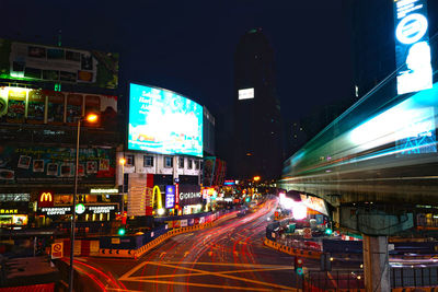 Illuminated city at night