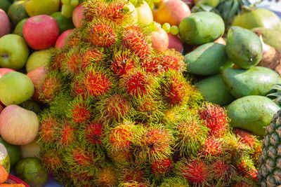 Close-up of fruits for sale at market stall