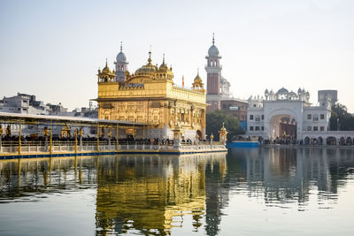 Reflection of buildings in water