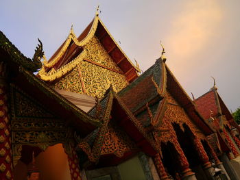 Low angle view of temple against sky