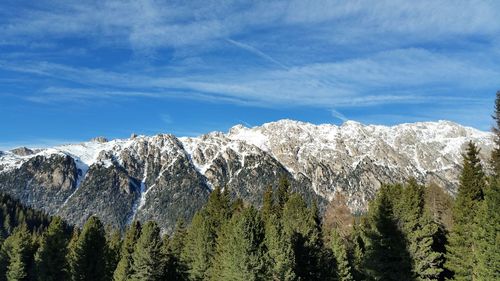 Scenic view of snow covered mountains