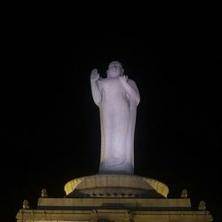 Statue of liberty against sky at night