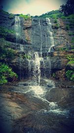 Scenic view of waterfall