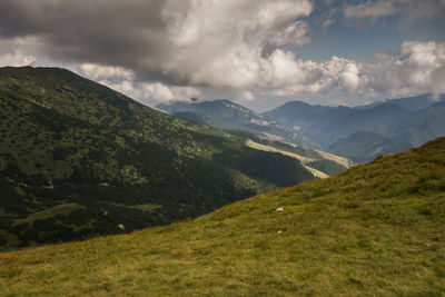 Scenic view of mountains against sky