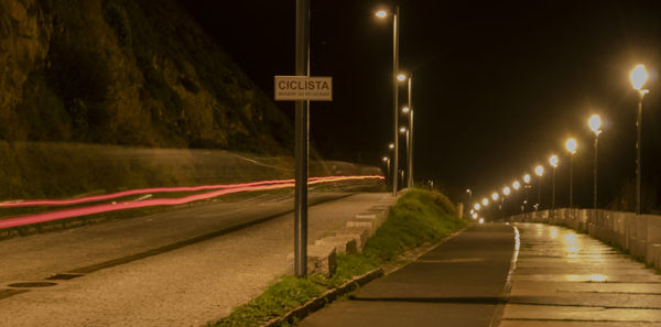 Road sign at night