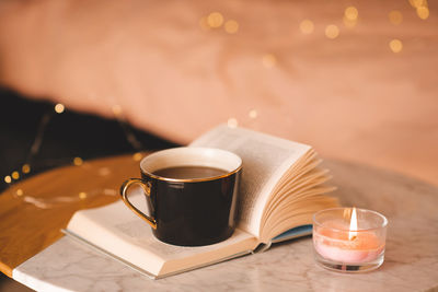 Close-up of coffee on table