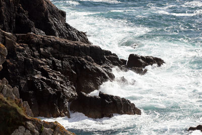 Scenic view of rocky beach