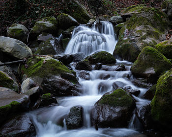 Scenic view of waterfall