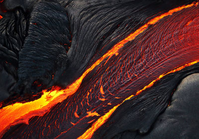 Aerial view of volcanic landscape