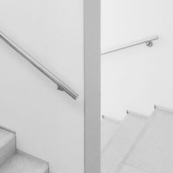 High angle view of staircase by building