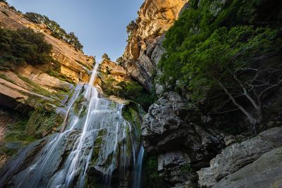 Scenic view of waterfall