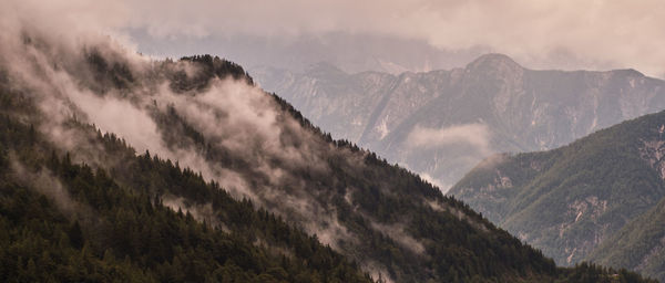 Panoramic view of mountains against sky