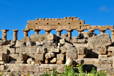 Old ruins against blue sky