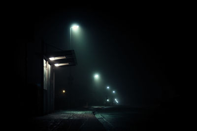 Illuminated street light at night