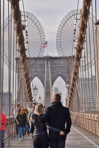 Suspension bridge against sky