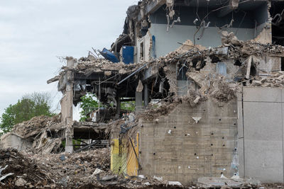 Abandoned building against sky