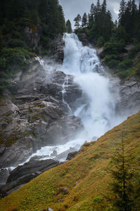 Scenic view of waterfall