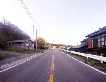 Road along buildings