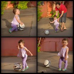 Girl playing in park