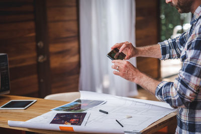 Man working on table