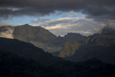 Scenic view of mountains against sky