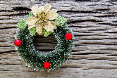 Close-up of christmas decoration on tree