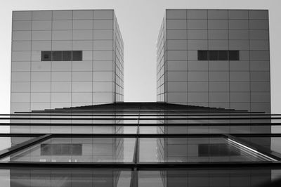 Low angle view of kranhaus against clear sky