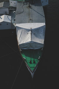 High angle view of broken glass on table