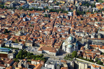 High angle shot of rooftops