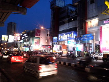 Traffic on road at night