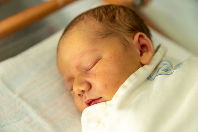 Close-up of baby sleeping