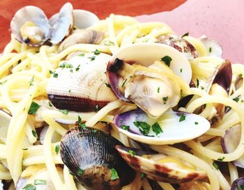 Close-up of seafood in plate