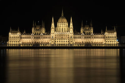 The parliament in budapest, hungary, view by night 