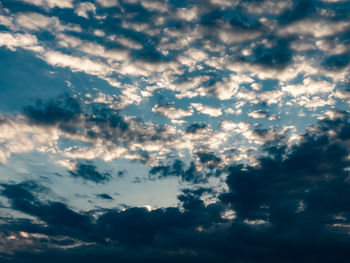 Low angle view of clouds in sky