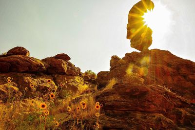 Scenic view of rock formation against sky