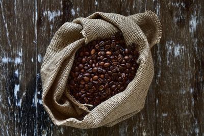 High angle view of ice cream on table