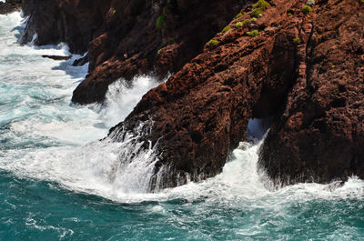 Water splashing in sea